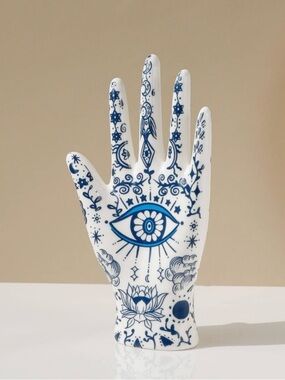 Evil Eye Design Hand Jewelry Display Stand, Ring and Bracelet Holder 5.6”